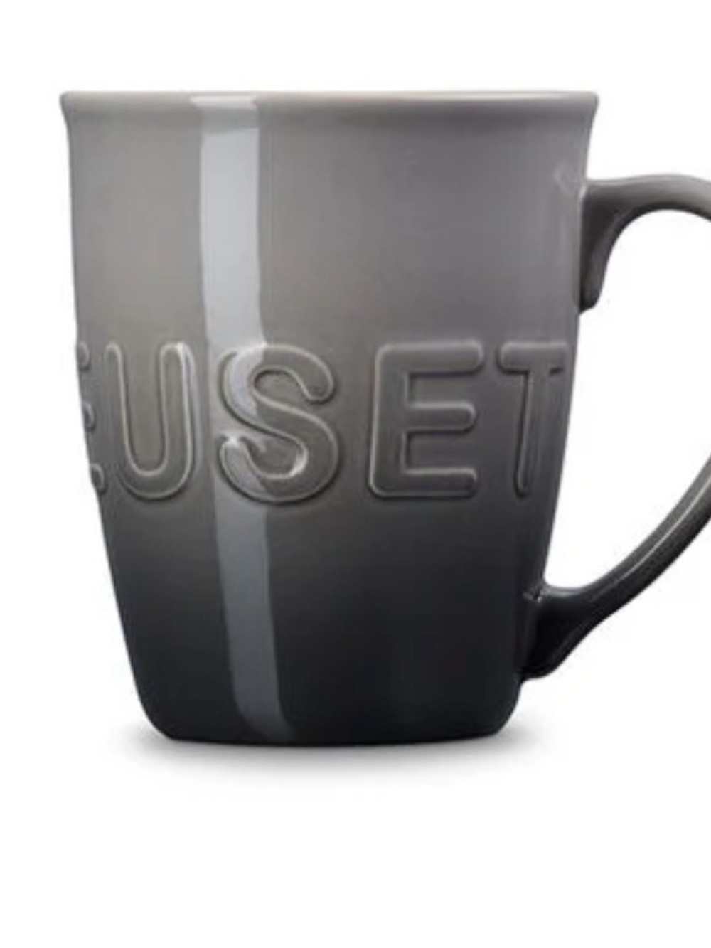Le Creuset Gray Embossed Ceramic Mug